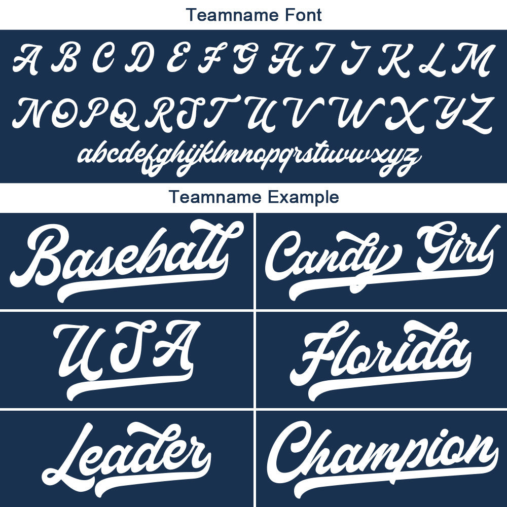 Benutzerdefinierte Authentisch Baseball-Trikot Marine-Weiß