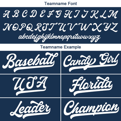 Benutzerdefinierte Authentisch Baseball-Trikot Marine-Weiß