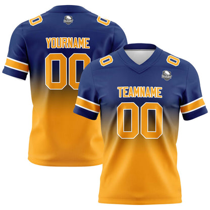 Benutzerdefinierte Gradient Fußball Trikots Personalisierte Name Nummer Logo Marine &Orange