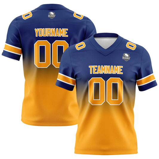 Benutzerdefinierte Gradient Fußball Trikots Personalisierte Name Nummer Logo Marine &Orange