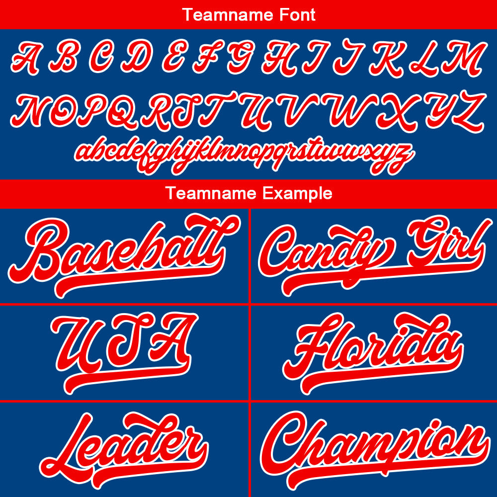 Benutzerdefinierte Authentisch Baseball-Trikot königlich-Rot