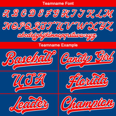 Benutzerdefinierte Authentisch Baseball-Trikot königlich-Rot