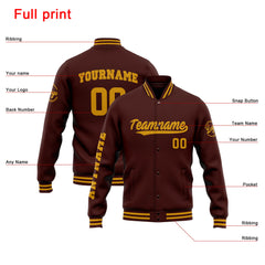 Benutzerdefinierte Varsity-Jacke. Letterman-Jacke für Männer, Frauen und Jugendliche Burgund Gold