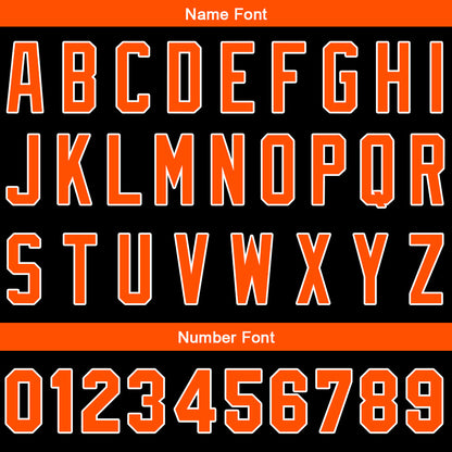 Benutzerdefinierte Authentisch Baseball-Trikot Schwarz-Orange