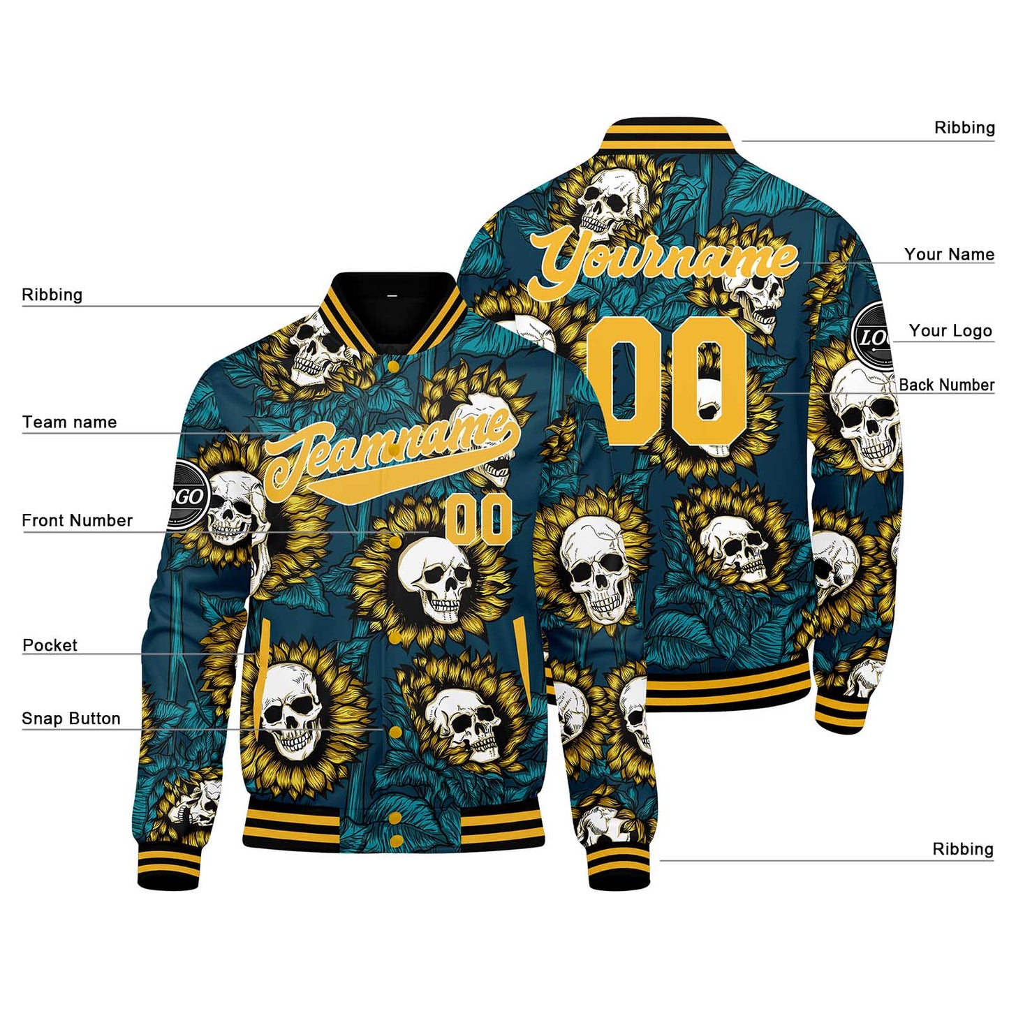 Benutzerdefinierte Blau Varsity-Jacke. Letterman-Jacke für Männer, Frauen und Jugendliche