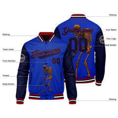 Benutzerdefinierte Blau Varsity-Jacke. Letterman-Jacke für Männer, Frauen und Jugendliche