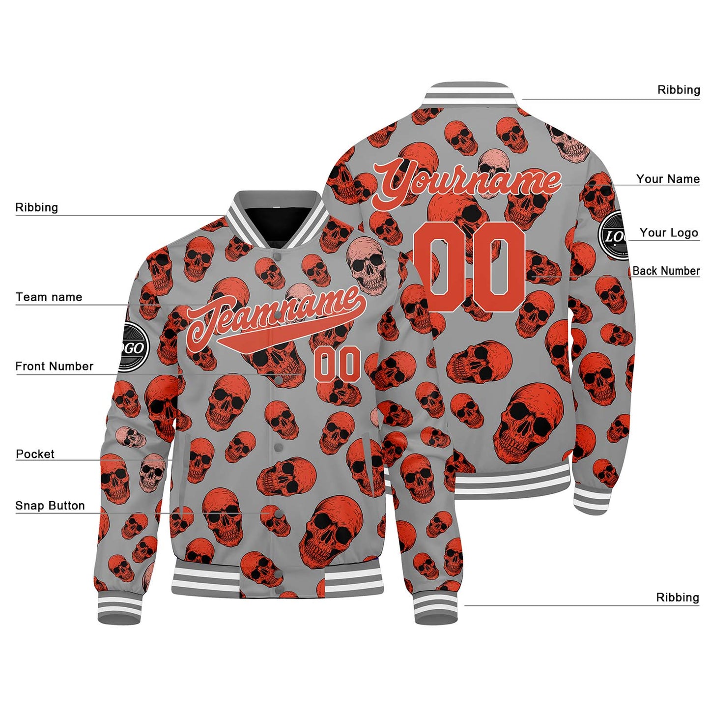 Benutzerdefinierte Rot Varsity-Jacke. Letterman-Jacke für Männer, Frauen und Jugendliche
