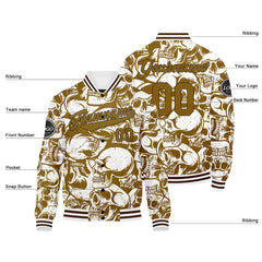 Benutzerdefinierte  Braun Varsity-Jacke. Letterman-Jacke für Männer, Frauen und Jugendliche