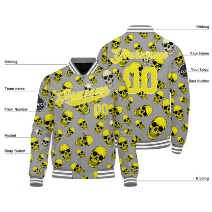 Benutzerdefinierte Gelb Varsity-Jacke. Letterman-Jacke für Männer, Frauen und Jugendliche