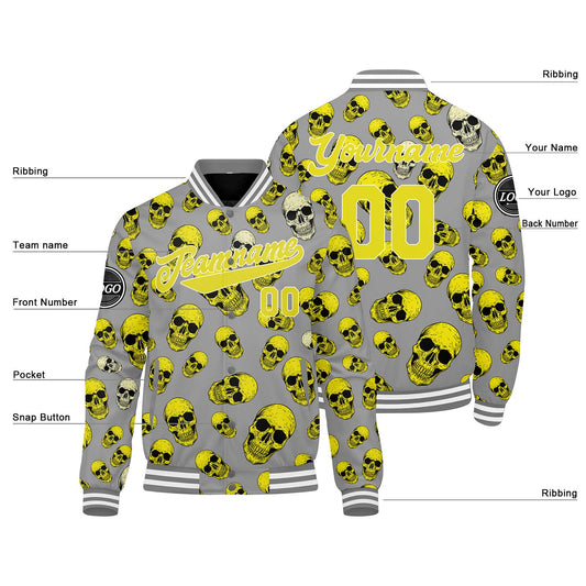 Benutzerdefinierte Gelb Varsity-Jacke. Letterman-Jacke für Männer, Frauen und Jugendliche