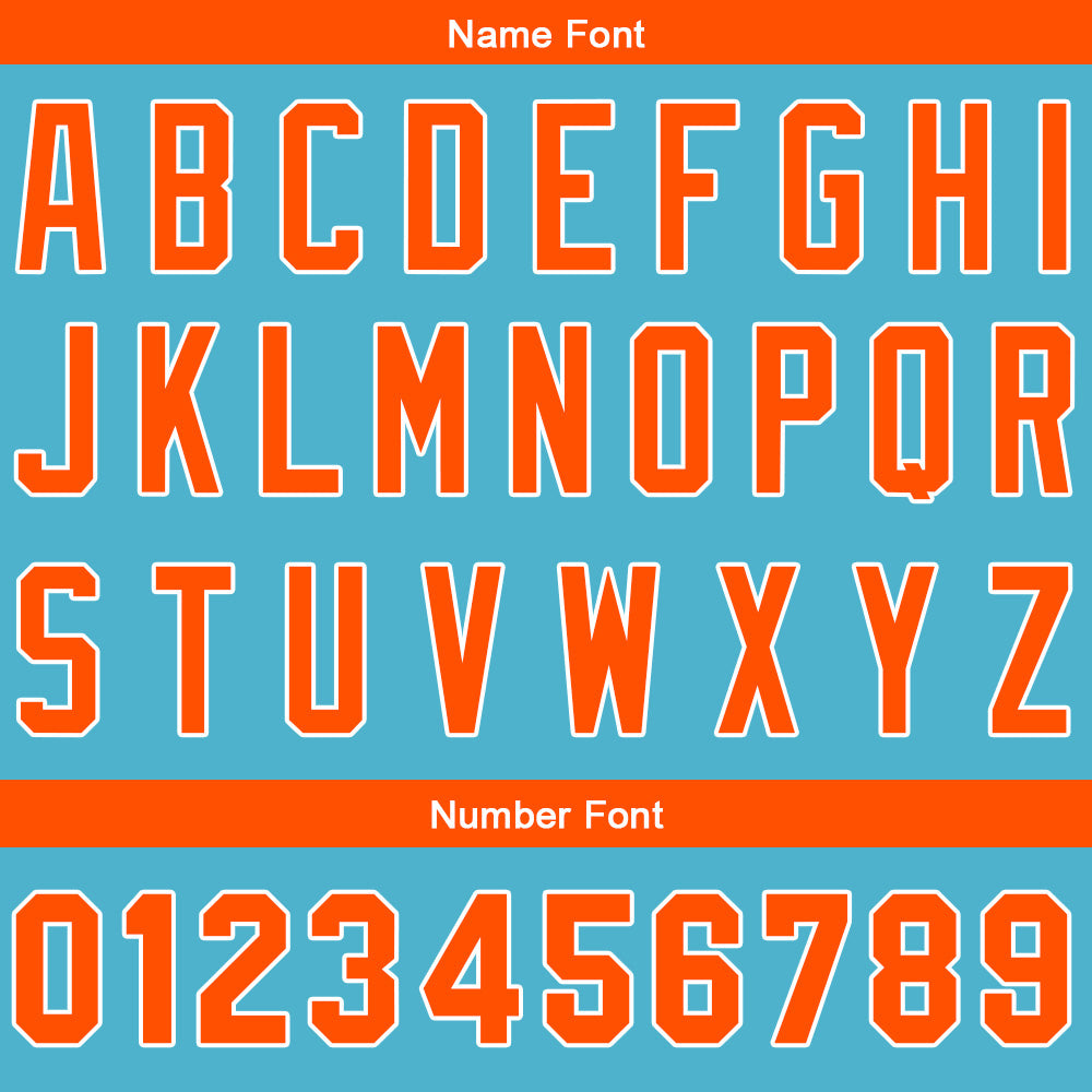Benutzerdefinierte Authentisch Baseball-Trikot  Hellblau-Orange