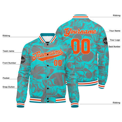 Benutzerdefinierte Blau Grau Varsity-Jacke. Letterman-Jacke für Männer, Frauen und Jugendliche