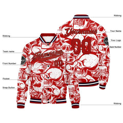 Benutzerdefinierte Rot Varsity-Jacke. Letterman-Jacke für Männer, Frauen und Jugendliche