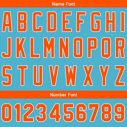 Benutzerdefinierte Authentisch Baseball-Trikot  Hellblau-Orange