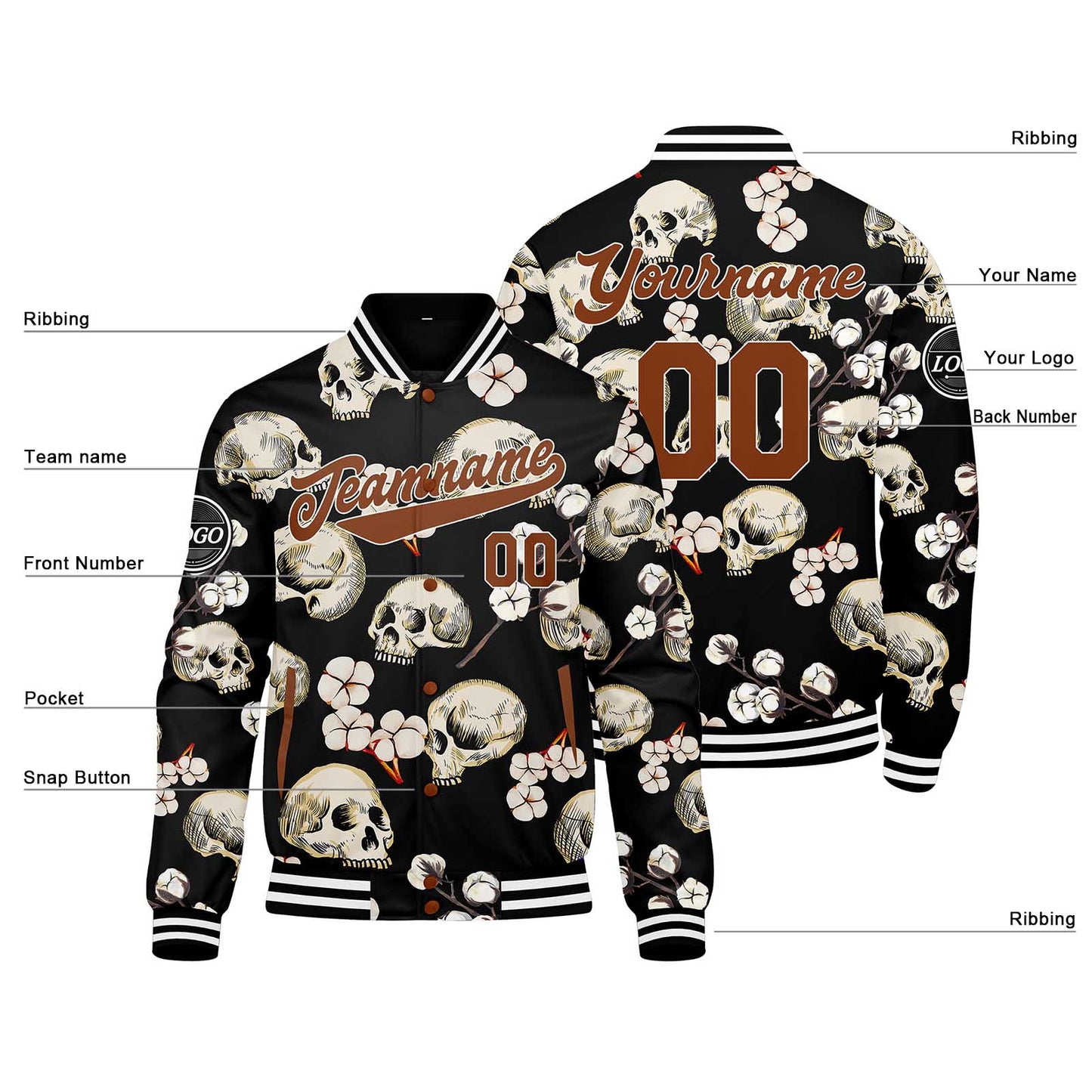 Benutzerdefinierte Baumwolle Varsity-Jacke. Letterman-Jacke für Männer, Frauen und Jugendliche