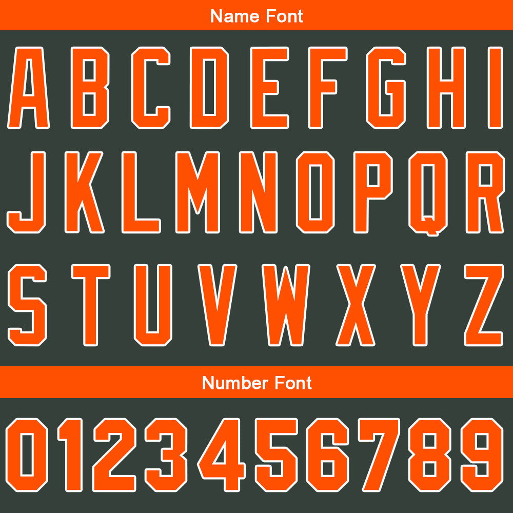 Benutzerdefinierte Authentisch Baseball-Trikot Dunkelgrau-Orange
