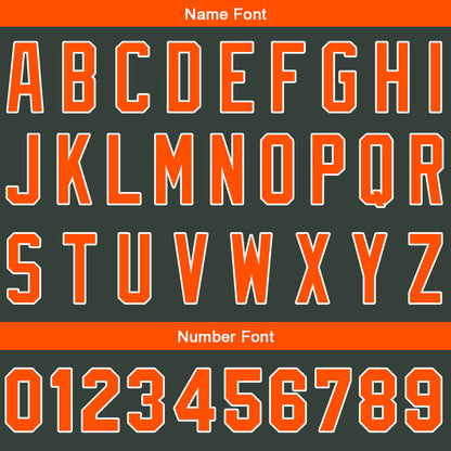 Benutzerdefinierte Authentisch Baseball-Trikot Dunkelgrau-Orange
