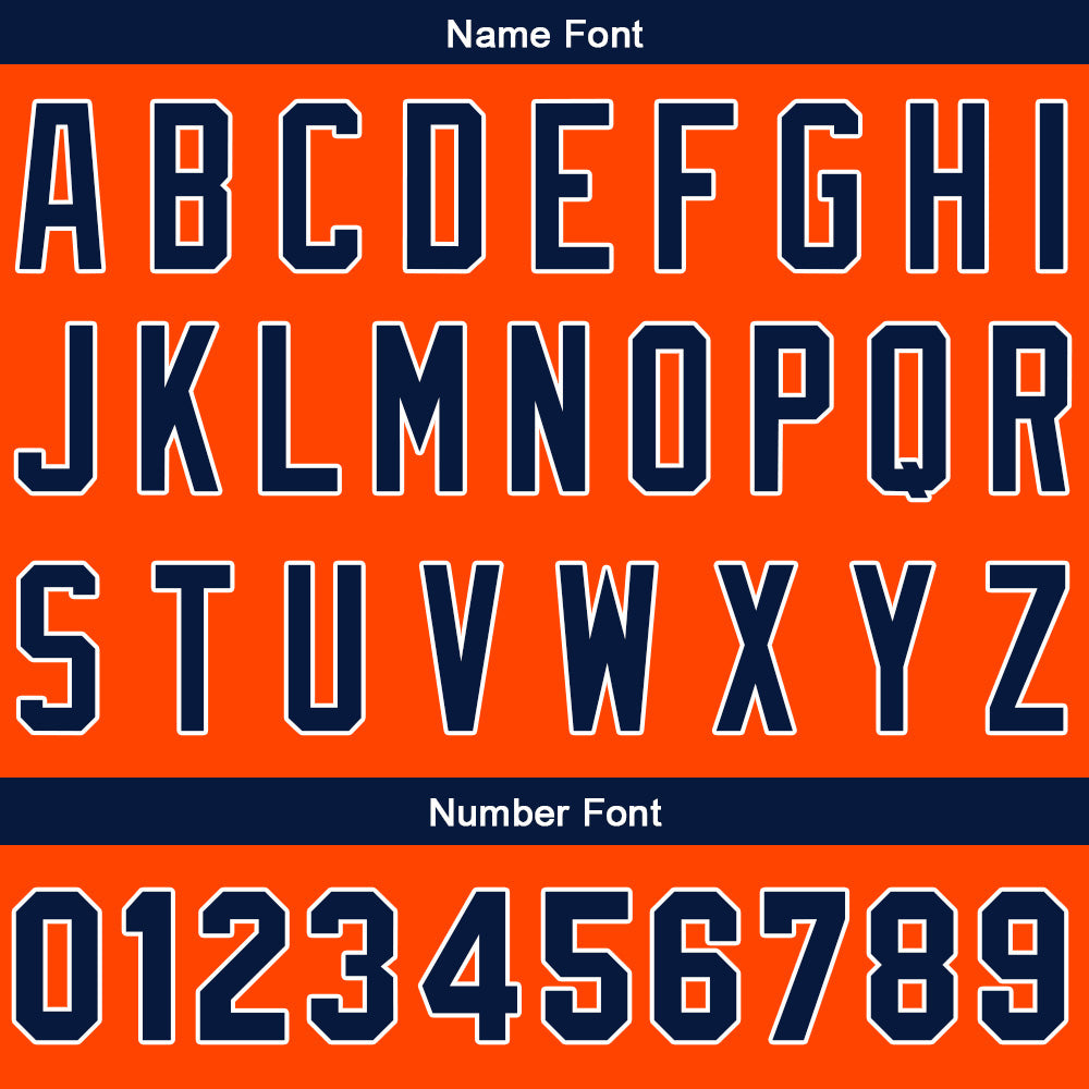 Benutzerdefinierte Authentisch Baseball-Trikot Orange-Marine