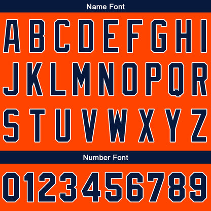Benutzerdefinierte Authentisch Baseball-Trikot Orange-Marine