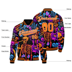 Benutzerdefinierte Orange Varsity-Jacke. Letterman-Jacke für Männer, Frauen und Jugendliche