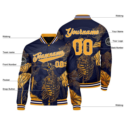 Benutzerdefinierte Orange Varsity-Jacke. Letterman-Jacke für Männer, Frauen und Jugendliche