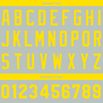 Benutzerdefinierte Authentisch Baseball-Trikot Grau-Gelb