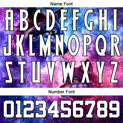 Benutzerdefinierte Baseball Jersey Personalisierte Baseball Shirt genäht und Druck Sternenhimmel  Wolf