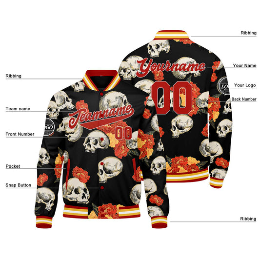 Benutzerdefinierte Peony Varsity-Jacke. Letterman-Jacke für Männer, Frauen und Jugendliche