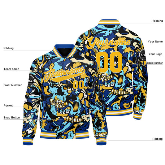 Benutzerdefinierte Gelb Varsity-Jacke. Letterman-Jacke für Männer, Frauen und Jugendliche