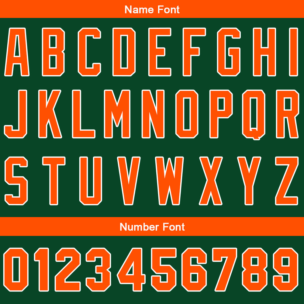 Benutzerdefinierte Authentisch Baseball-Trikot Dunkelgrün-Orange