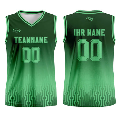 Benutzerdefinierter Olivgrün Grün Farbverlauf Basketball Jersey Uniform Anzug gedruckt Ihr Logo Name Nummer