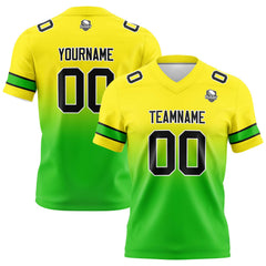 Benutzerdefinierte Gelb & Grün Gradient Fußball Trikots Personalisierter Name Nummer Logo