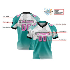 Benutzerdefinierte Grün Pulver Reversibel Fußball Trikot Personalisierte Gradient Fußball Shirts für Männer gedruckt Team Name Nummer Logo
