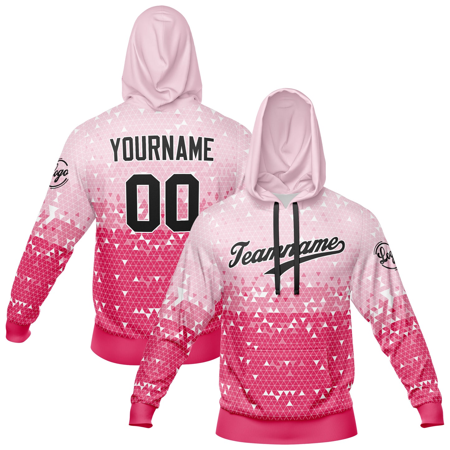 Benutzerdefiniert Rosa Tarnung Sport Jersey Satz Trainingsanzug Zur Seite fahren Kapuzenpullover Oberteile und Hose Satz Königlich