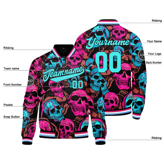 Benutzerdefinierte Pulver Blau Varsity-Jacke. Letterman-Jacke für Männer, Frauen und Jugendliche