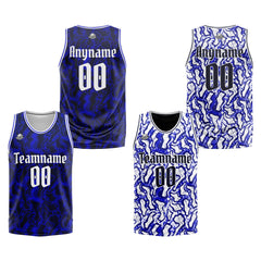 Benutzerdefinierte Reversible Basketball Jersey Personalisierte Print Name Nummer Logo Neongrün&Marine&Royal