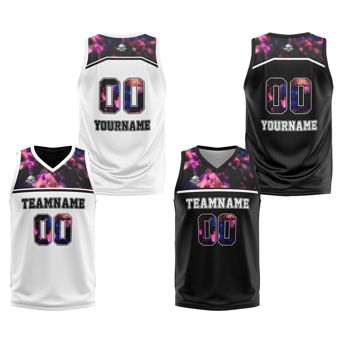 Benutzerdefinierte Reversible Basketball Jersey Personalisierte Print Name Nummer Logo Weiß-Schwarz