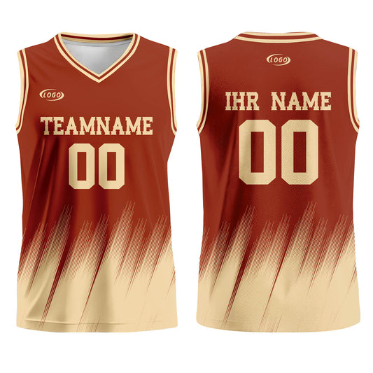 Benutzerdefinierter Rot Reisweiß Basketball Jersey Uniform Anzug gedruckt Ihr Logo Name Nummer