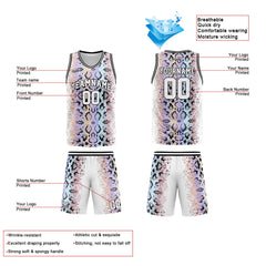 Benutzerdefinierter Basketball Jersey Uniform Anzug gedruckt Ihr Logo Name Nummer Serpentin