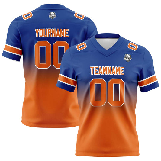 Benutzerdefinierte Gradient Fußball Trikots Personalisierte Name Nummer Logo Royal&Orange