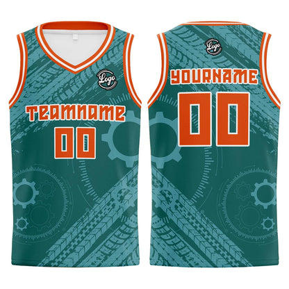 Benutzerdefinierter Kiefer Grün Basketball Jersey Uniform Anzug gedruckt Ihr Logo Name Nummer
