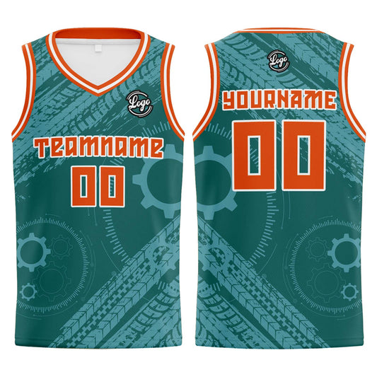 Benutzerdefinierter Kiefer Grün Basketball Jersey Uniform Anzug gedruckt Ihr Logo Name Nummer