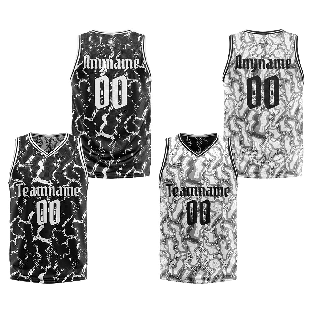 Benutzerdefinierte Reversible Basketball Jersey Personalisierte Print Name Nummer Logo Neon Grün&Schwarz&Weiß