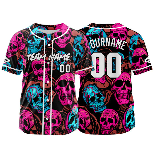 Benutzerdefinierte Baseball Jersey Personalisierte Baseball Shirt genäht und Druck Rosa&Blau