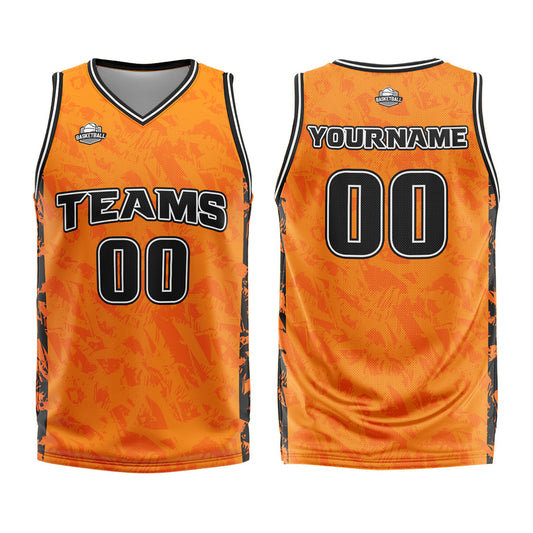 Benutzerdefinierter Orange Basketball Jersey Uniform Anzug gedruckt Ihr Logo Name Nummer