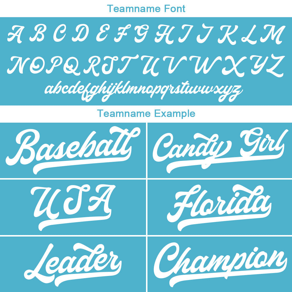 Benutzerdefinierte Authentisch Baseball-Trikot Hellblau-Weiß