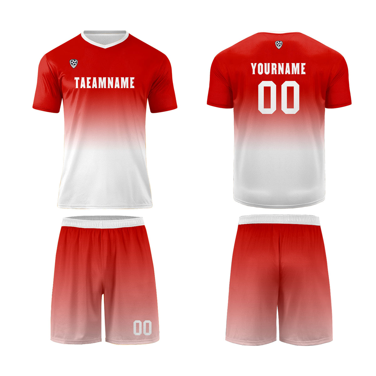 Benutzerdefinierte Rot Weiß Trikots für Männer Frauen Personalisierte Fußball Uniformen für Erwachsene und Kind