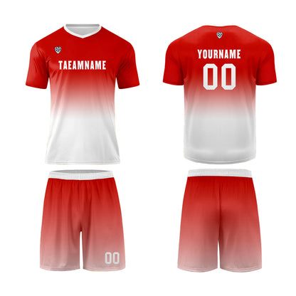 Benutzerdefinierte Rot Weiß Trikots für Männer Frauen Personalisierte Fußball Uniformen für Erwachsene und Kind