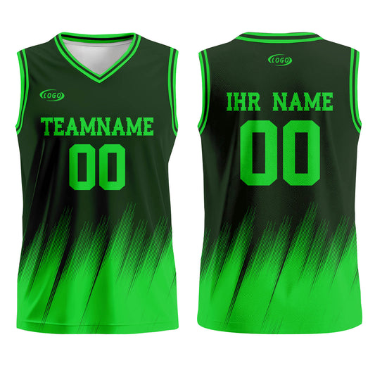 Benutzerdefinierter Olivgrün Hellgrün Basketball Jersey Uniform Anzug gedruckt Ihr Logo Name Nummer