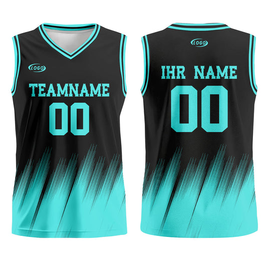 Benutzerdefinierter Schwarz Petrol Basketball Jersey Uniform Anzug gedruckt Ihr Logo Name Nummer